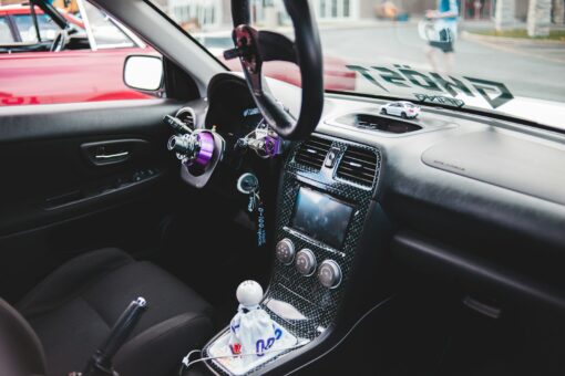 black steering wheel with water droplets car accessories