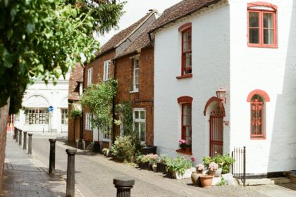 A picturesque street with charming houses.
