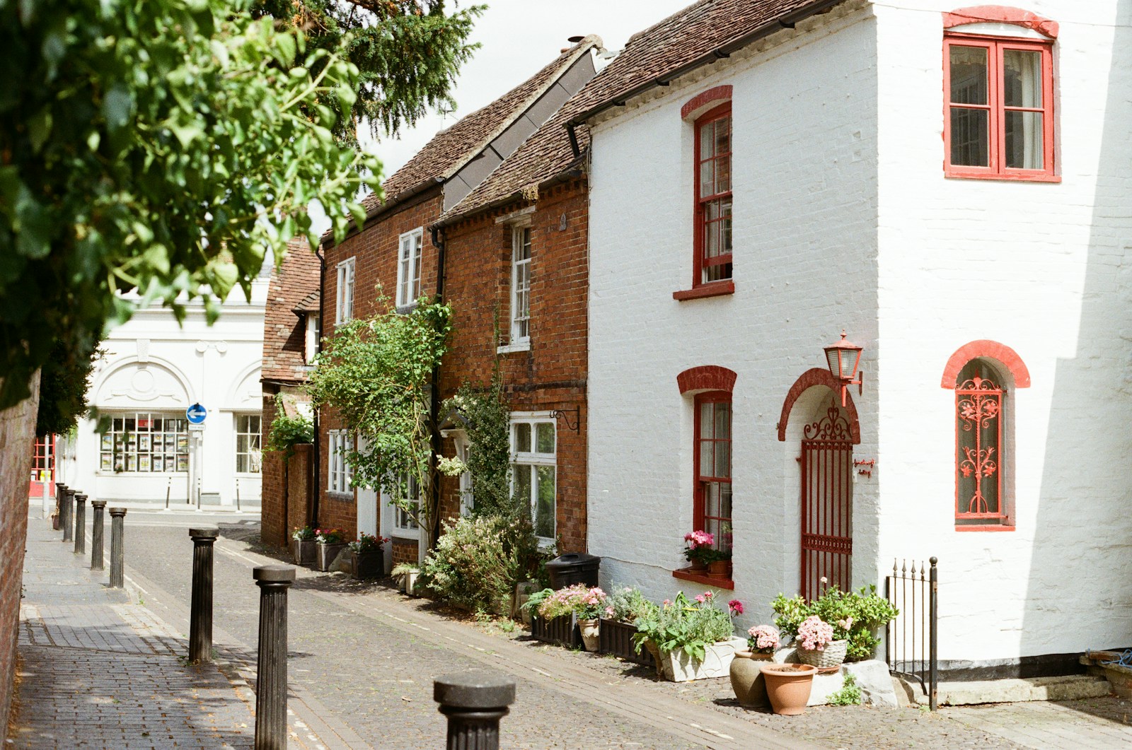A picturesque street with charming houses.